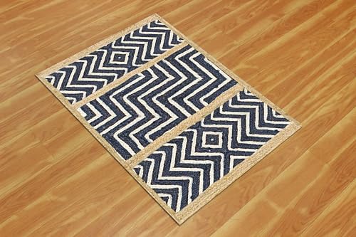 Tapis bohème en jute tressé main 122x182 cm pour salon chic - 8