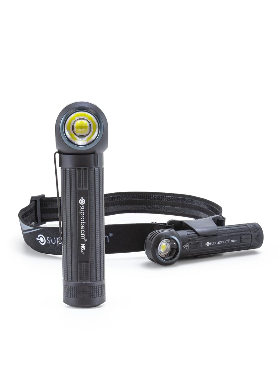 Suprabeam M6xr Lampe frontale et lampe de poche LED étanche avec 2000 lumens, intensité variable en continu et base magnétique intégrée
