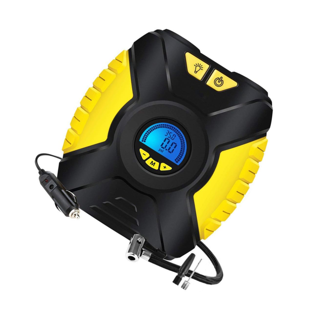 GALPADA 1 Juego inflador Portable Air Pump Portable Air Compressor Bomba de neumáticos de vehículos Bomba Inflable de Aire Pantalla Digital Accesorios de Auto Bomba de Aire Cobre
