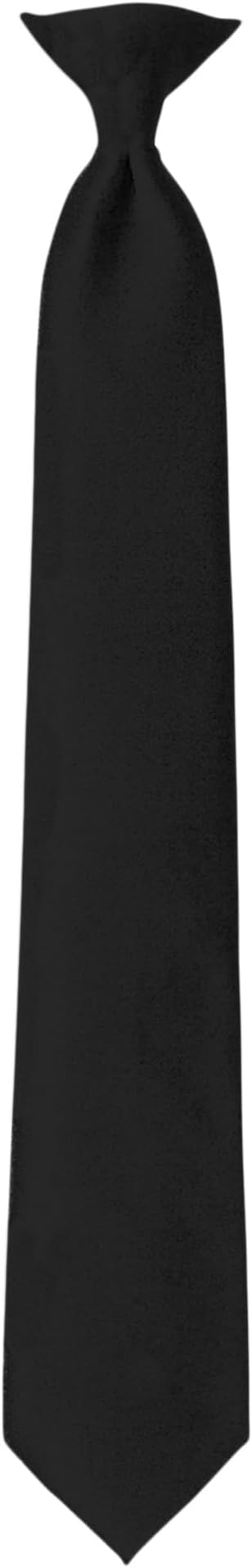 Jacob Alexander Uniform Solid Clip-On Tie with Buttonholes