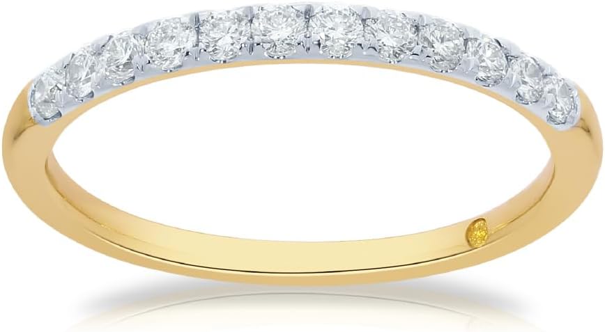 La Joya 1/10-1/2 CT TW Certified Lab Grown Diamond Bands for Women - 10k White Gold, Yellow Gold and Rose Gold Anniversary Bands, Promise Rings, Stackable Bands, and Diamond Wedding Rings for Women