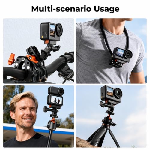 Image of Yantralay 4 in1 Magnetic Adapter Mount Compatible with D JI Os mo Action 6 & Os mo Nano | Dual-Claw Quick Release Mount with 2 Thumb Screws, J Hook & Tripod Adapter | OS MO Action 6 Accessories
