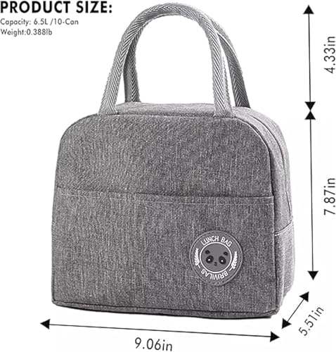 Image of OLAID Milton Insulated Lunch Bag with Handles, Canvas Material, Navy Blue and Grey, Set of 2, 4 Liters