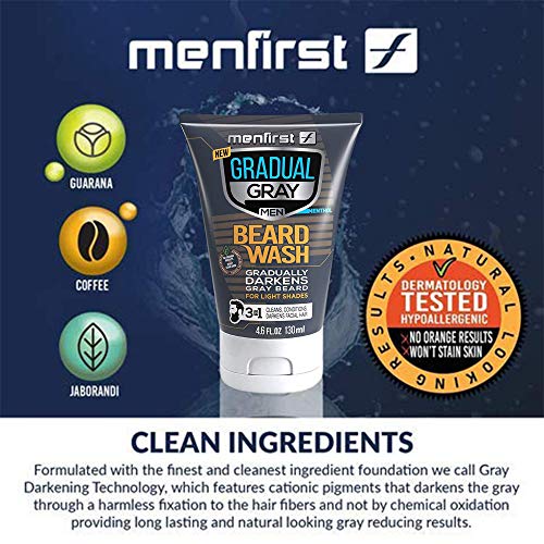 Menfirst Gradual Gray Darkening Beard Wash For Men, Light Shades, Blonde And Light Brown, Gradually Reduce White Beard Color Pack Of 1 #TOP2