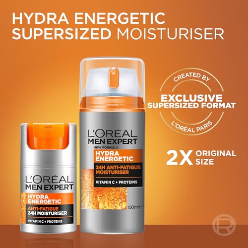 L'Oreal Paris Men Expert Hydra Energetic, Anti-Fatigue Moisturiser for Men, 50 ml