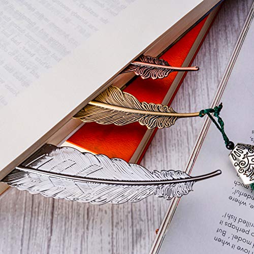 Tatuo 27 Pieces Feather Metal Bookmarks Feather Bookmarks Feather Shaped Bookmarks For Adults And Kids, Simple Elegant And Thin #TOP4