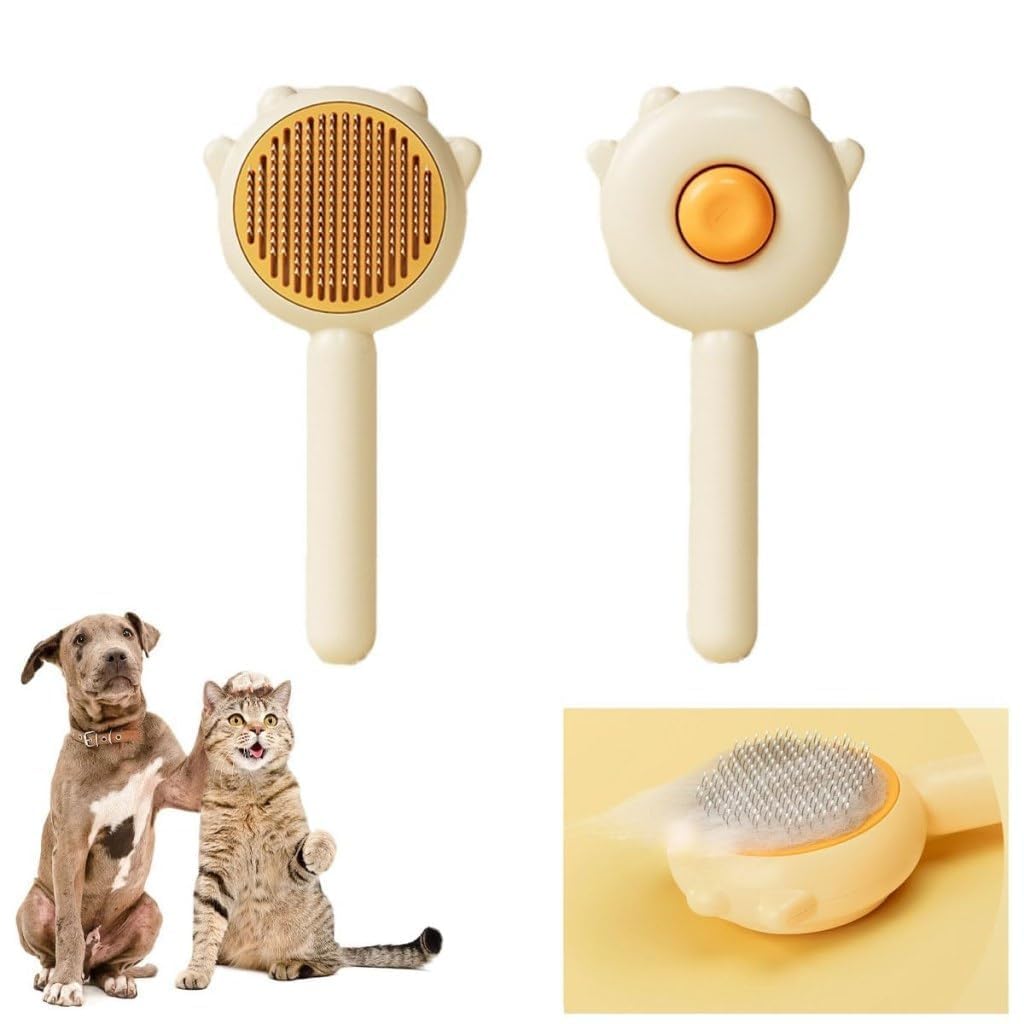 kidpalace Dog & Cat Comb New Pet Hair Cleaner Brush, Cat Grooming Brush With Release Button And Pain Free, Easy to Remove Loose Undercoat, Pet Massaging Tool Suitable For Dog (B0D1YD5LYR) Amazon Price History, Amazon Price Tracker