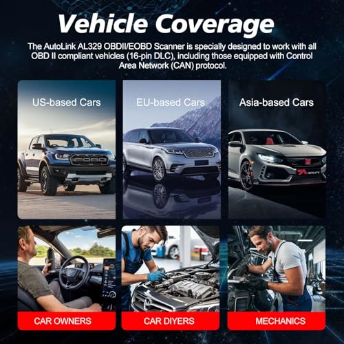 Autel OBD2 Scanner AL329, Upgraded AutoLink AL319, Auto VIN, Check-Engine-Light Code Reader, MIL Reset, One-Click I/M Readiness, CAN Car Diagnostic Scan Tool, for All OBD II Vehicles After 1996 - Image 7