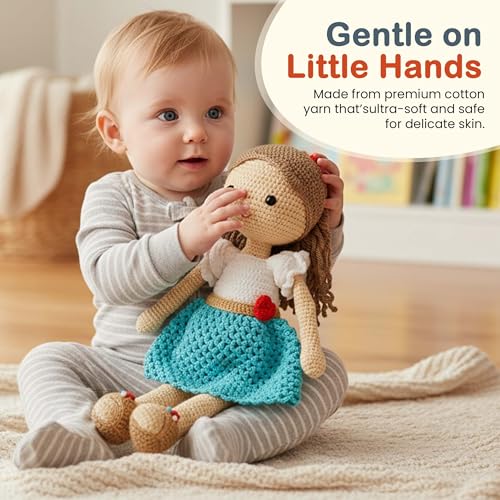 Image of Happy Threads Handmade Crochet Doll - Katie | Amigurumi Toys for Girls & Boys | Soft Doll for Kids | Ideal Crochet Soft Toys for Gifting & Nursery Decor, Eco-Friendly, BIS Certified (100% Cotton)