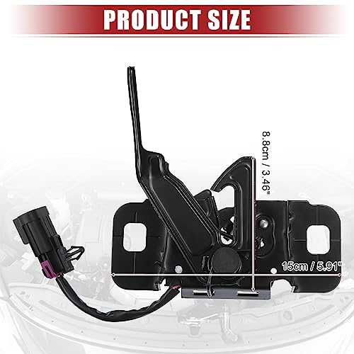 Conjunto de pestillo de capó n.º 22830704 compatible con Chevrolet Malibu negro 6