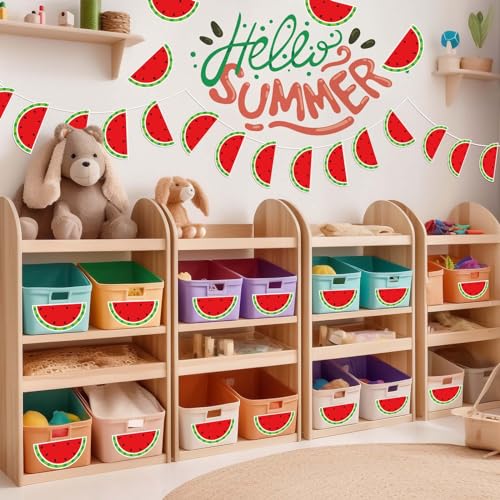 Generic AnyDesign 45 peças recortes de melancia decoração de quadro de avisos de verão doce quarto v