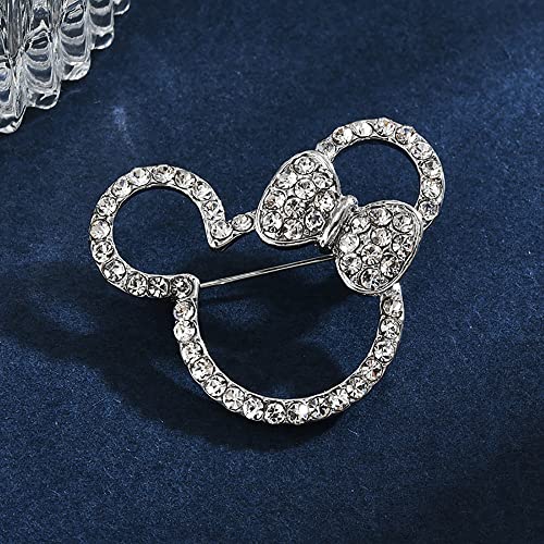 Cute Mouse Brooch Pin for Women Girls Crystal Rhinestone Bow Knot Animal Pins Lapel Jackets Scarf Suit Carsage Bouquet Brooches Clip All-Match Accessorices Dainty Jewelry Gifts Birthday Wedding3