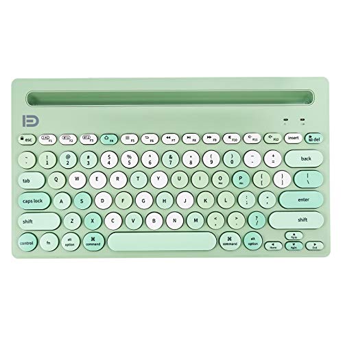 HUO JI Wireless Keyboard Multi-Device, Bluetooth and 2.4G Dual Mode for iPad, Switch to 3 Devices for Cellphone, Tablet, PC, Smart TV, MacBook iOS Android Windows, Green by HUO JI - Image 2