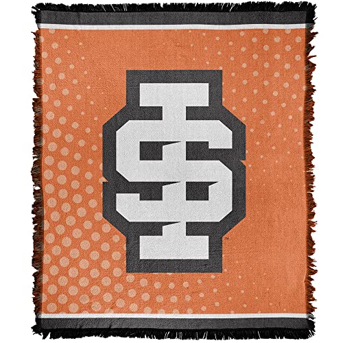 Idaho, 50"x60" Logo Dots Woven Tapestry Cotton Blend Fringed Throw Blanket