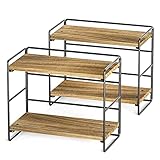 SRIWATANA Kitchen Countertop Organizer Set of 2, Bathroom Counter Shelf Spice Rack Sink Countertop...