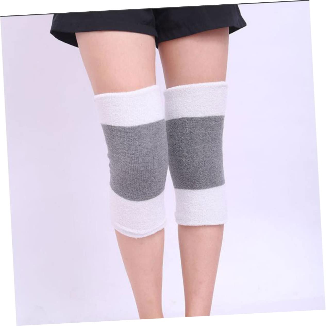 Elastic Compression Knee Sleeves for Sports Warm Kneepad Protection for Runners Cycling Hiking Grey
