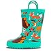 LONE CONE Children's Waterproof Rubber Rain Boots In Fun Patterns With Easy-On Handles Simple For Kids, Campfire Critter Boots, 9 M US Toddler