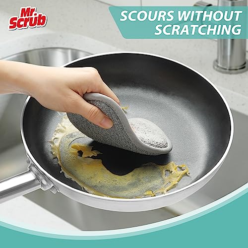 Sponges Kitchen Dish Sponge For Washing Dishes Cleaning Kitchen, All-Purpose, 6 Pack, Non Scratch, Rough Scrubbers Side For Non-Stick Cookware, Soft Microfiber Scrub Side For Dishes, Mr. Scrub #TOP2