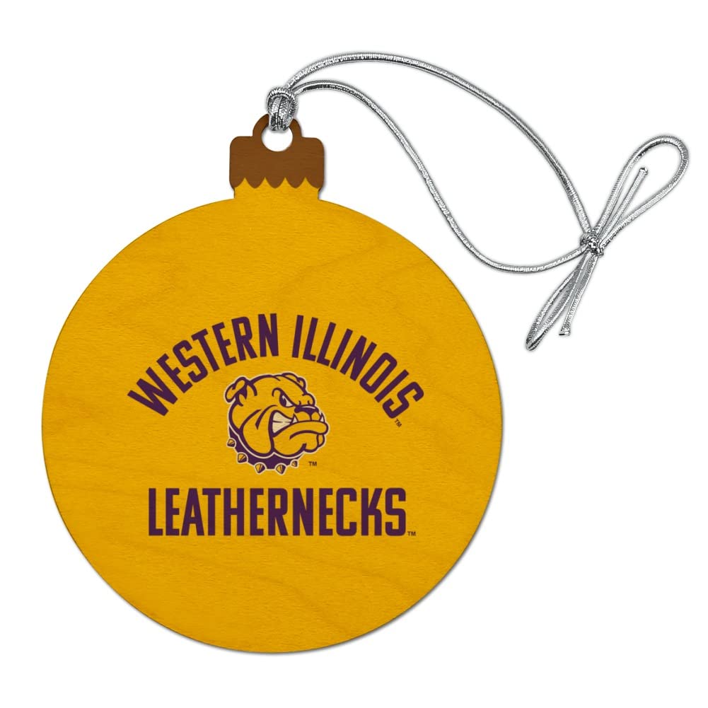 GRAPHICS & MORE Western Illinois Leatherneck Wood Christmas Tree Holiday Ornament