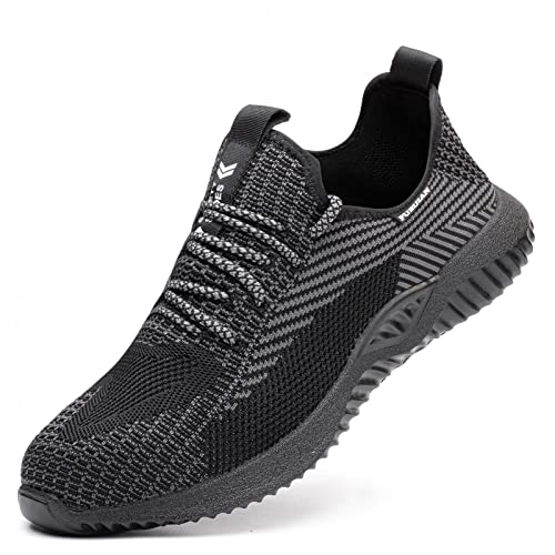 Image of Furuian Steel Toe Work Shoes for Men Women Safety Construction Sneakers | Puncture Resistant Protection Work Shoes, Non-Slip, Lightweight, Sports Style, ASTM Certified, for Industry