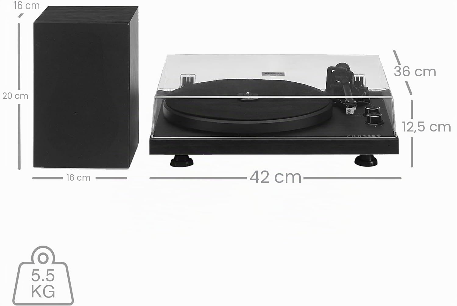 Crosley C62 - Giradischi Bluetooth Schwartz