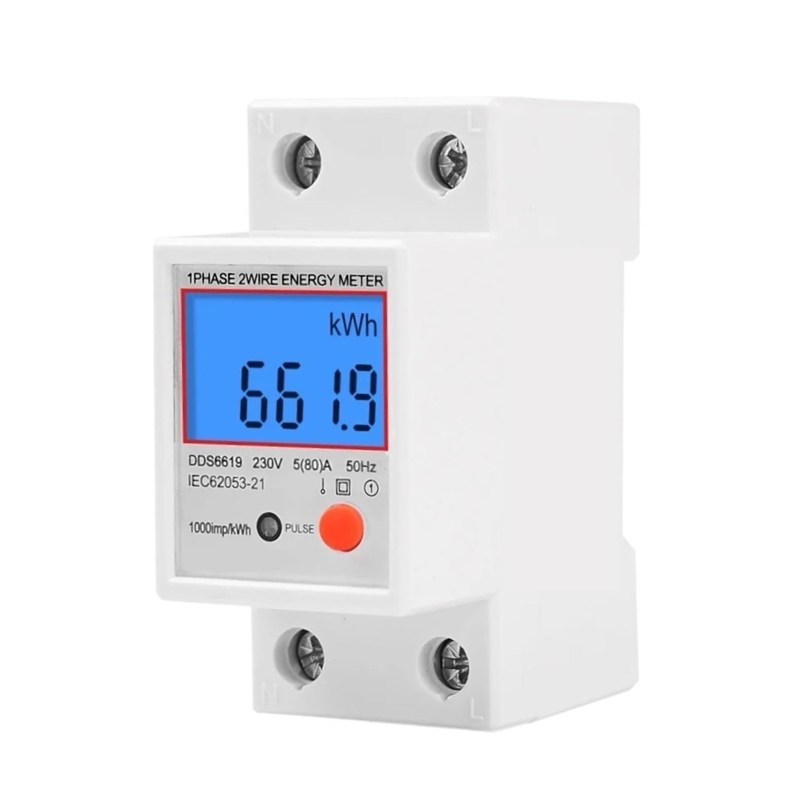 AC 80A 2P Display Digitale LCD Contatore Di Energia Monofase Kwh Misuratore Di Consumo Energetico Wattmetro Con Retroilluminazione