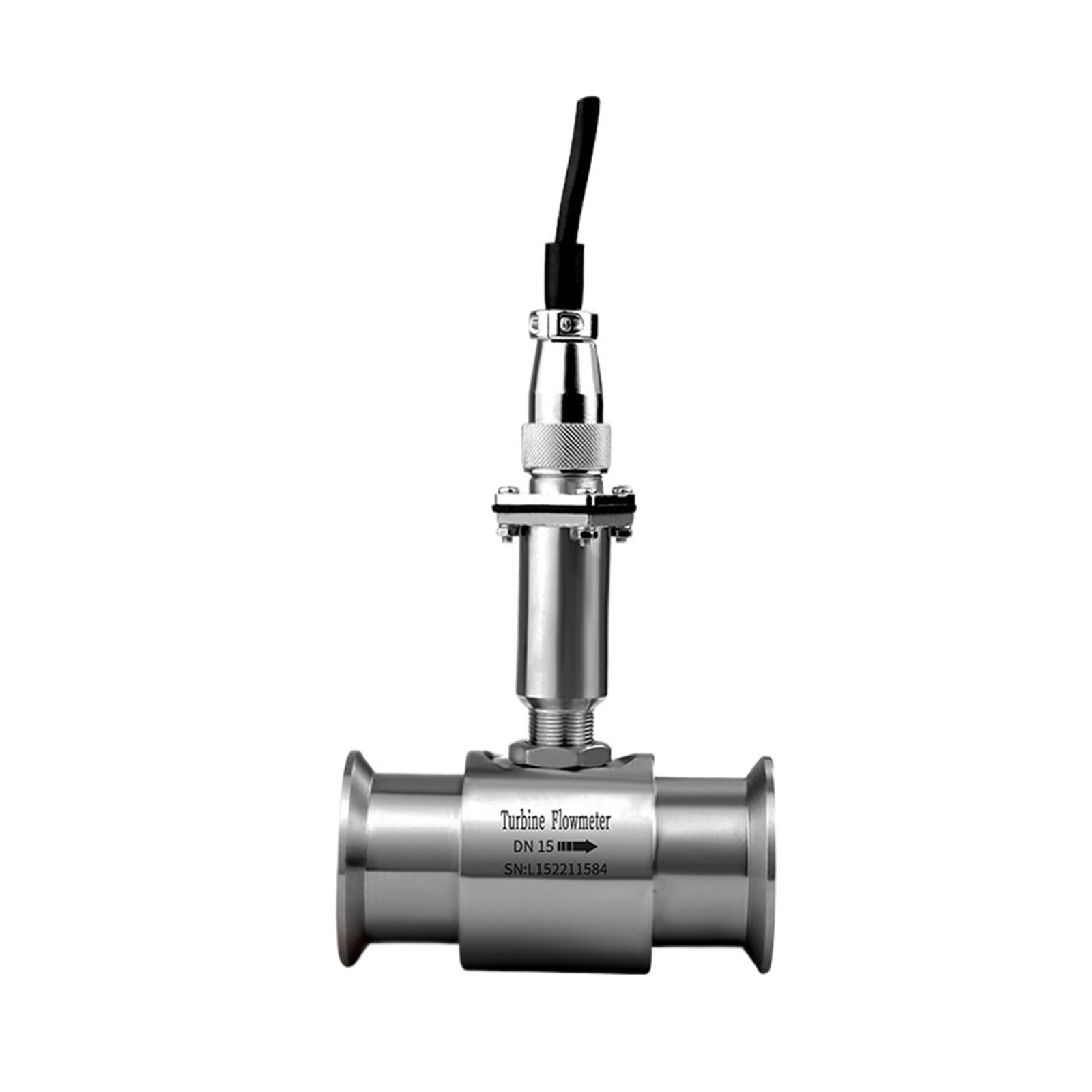 HHB18I 4-20mA Turbine Flow Meter Oil Hot Water Flow Meter Temperature Flowmeter(DN25-4-20mA-SS304)