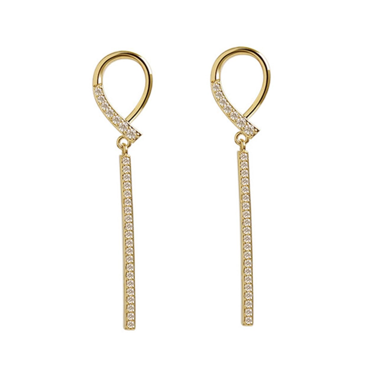 Boucles d'oreilles en strass étincelants à franges et pompon chic
