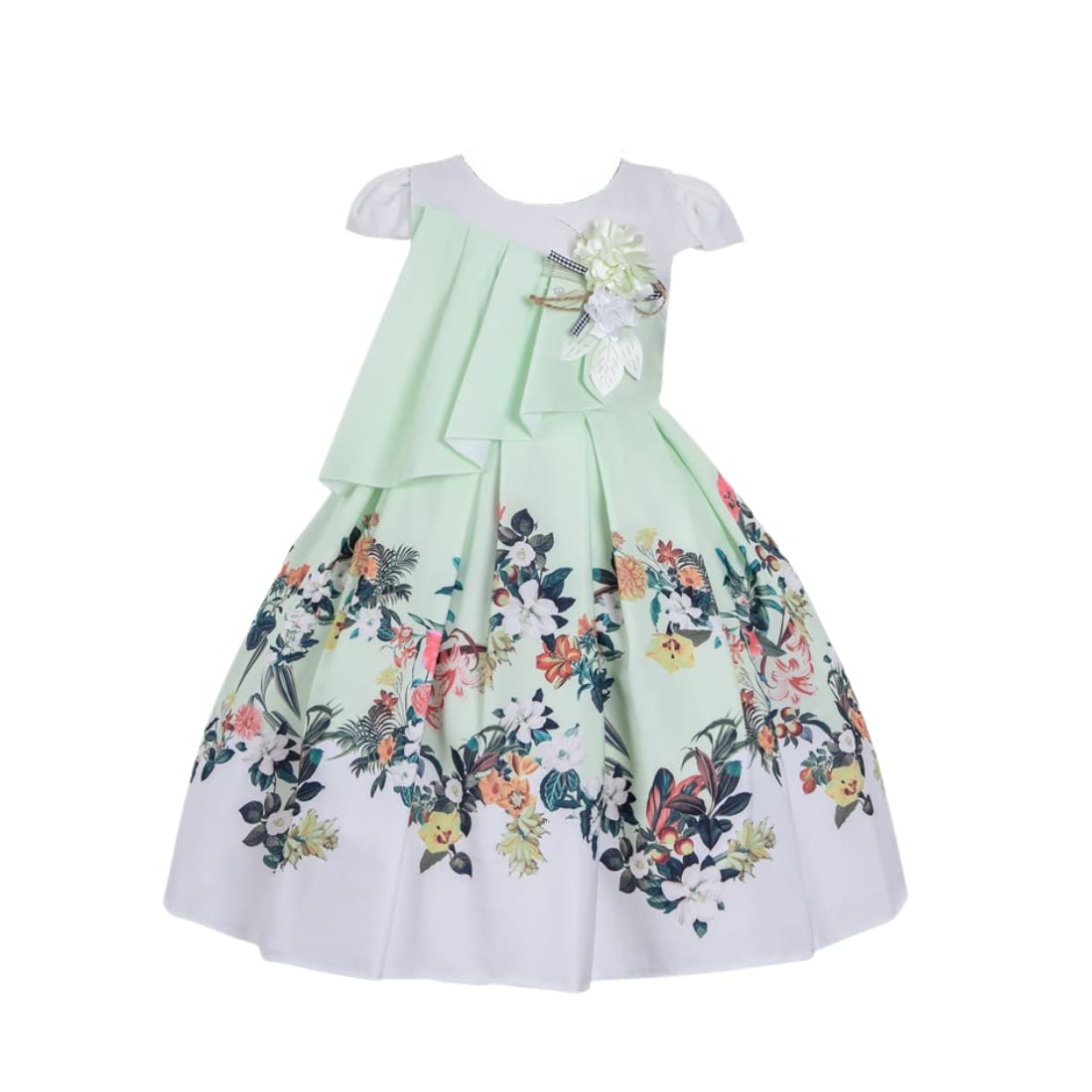 Cosplay Life Elegant Flower Dress for Girls Young Adult Fashion Bow Flower Waistline Kids Party Festival Ages 5-9 Years Old (Pink, 7yrs) — view 10
