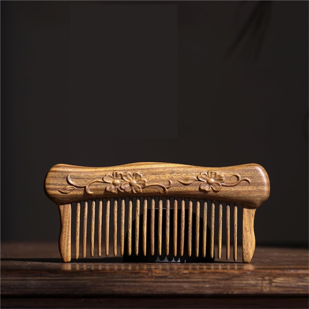 Peruka Grzebień Solid Wood Massage Comb Scalp Care Tool Men's Beard Comb Retro Fine-tooth Comb Suitable for All Hair Types Duże grzebienie do włosów