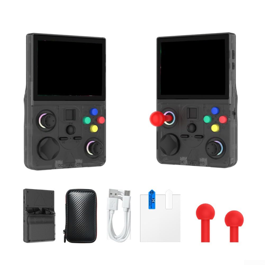 Console di gioco portatile open source con schermo HD da 3,5 pollici, supporto multiplayer WiFi, vibrazione, dispositivo di gioco retrò per viaggi, materiale ABS (nero)