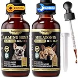 POPPAW Dog Calming & Melatonin Drops, Day & Night Calm Support Set, Anxiety & Stress Support Calming Treat, Enhance Calmness & Sleep for Separation, Travel, Fireworks & Thunder, Bacon Flavor, 2 FL.Oz