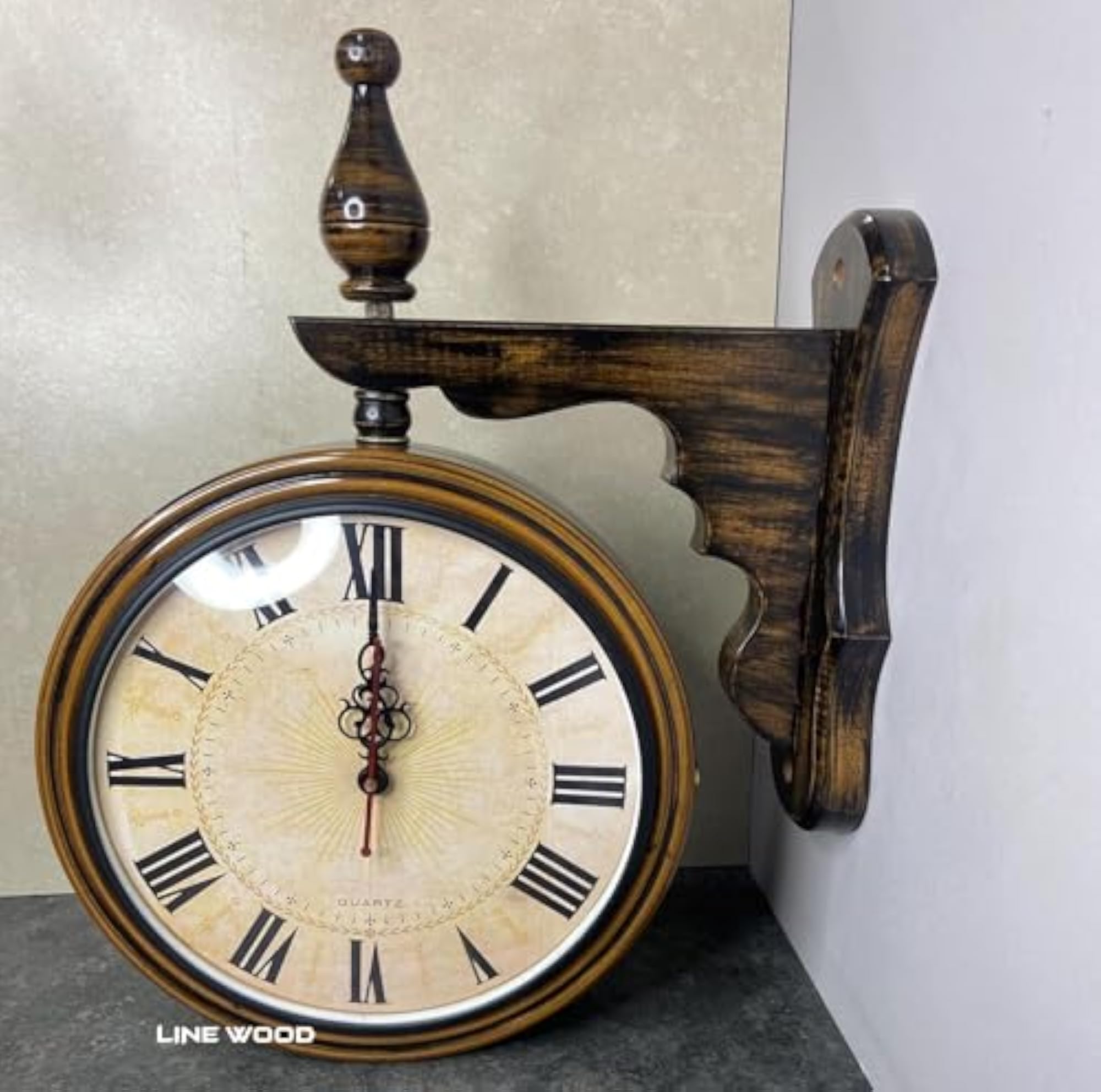 Vintage Dual-Sided Station Wall Clock