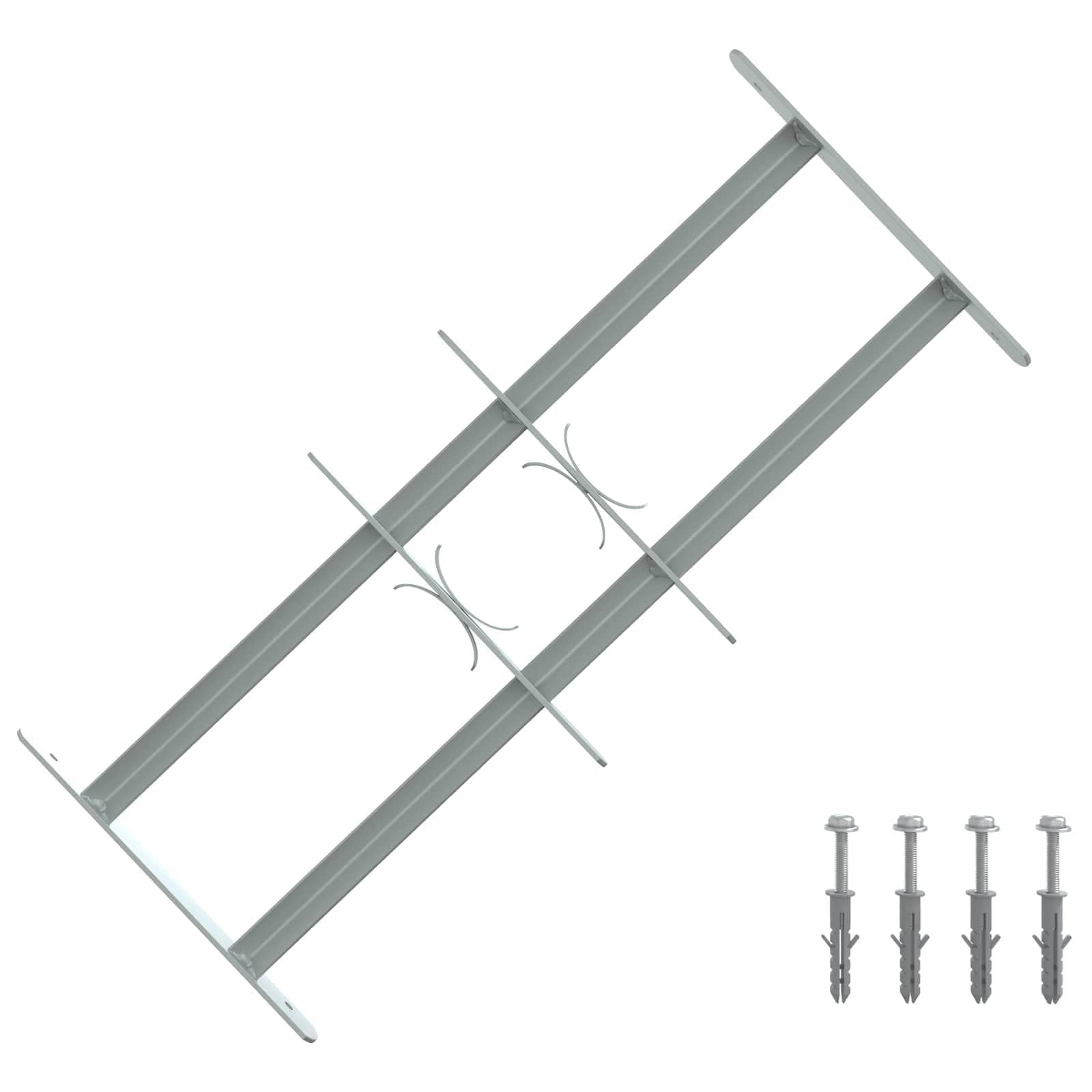 Rejilla de Seguridad para Ventanas con 2 Barras Cruzadas 3 pcs para balcón,planta baja,ventana de bodega,ventanas exteriores 43-74 cm