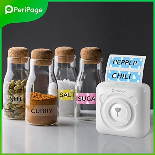 Image of PeriPeri PeriPage A6 Mini Thermal Printer (1Year Warranty) Inkless Bluetooth Pocket Printer for Print Picture List Memo Tags Barcode Receipt Labels. (White)