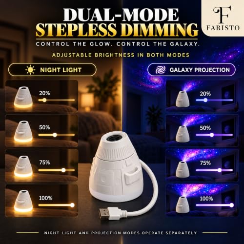 Image of 12-Slide 2-in-1 Galaxy Projector Night Light for Bedroom