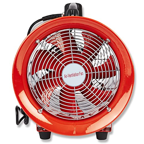 Industrial Portable Ventilation Fan Air Mover Workshop Dust Fume Extractor Axial Metal Blower 110V Heavy Duty Commercial 12'' 300mm 16'' 400mm (12" Inches - 300mm)