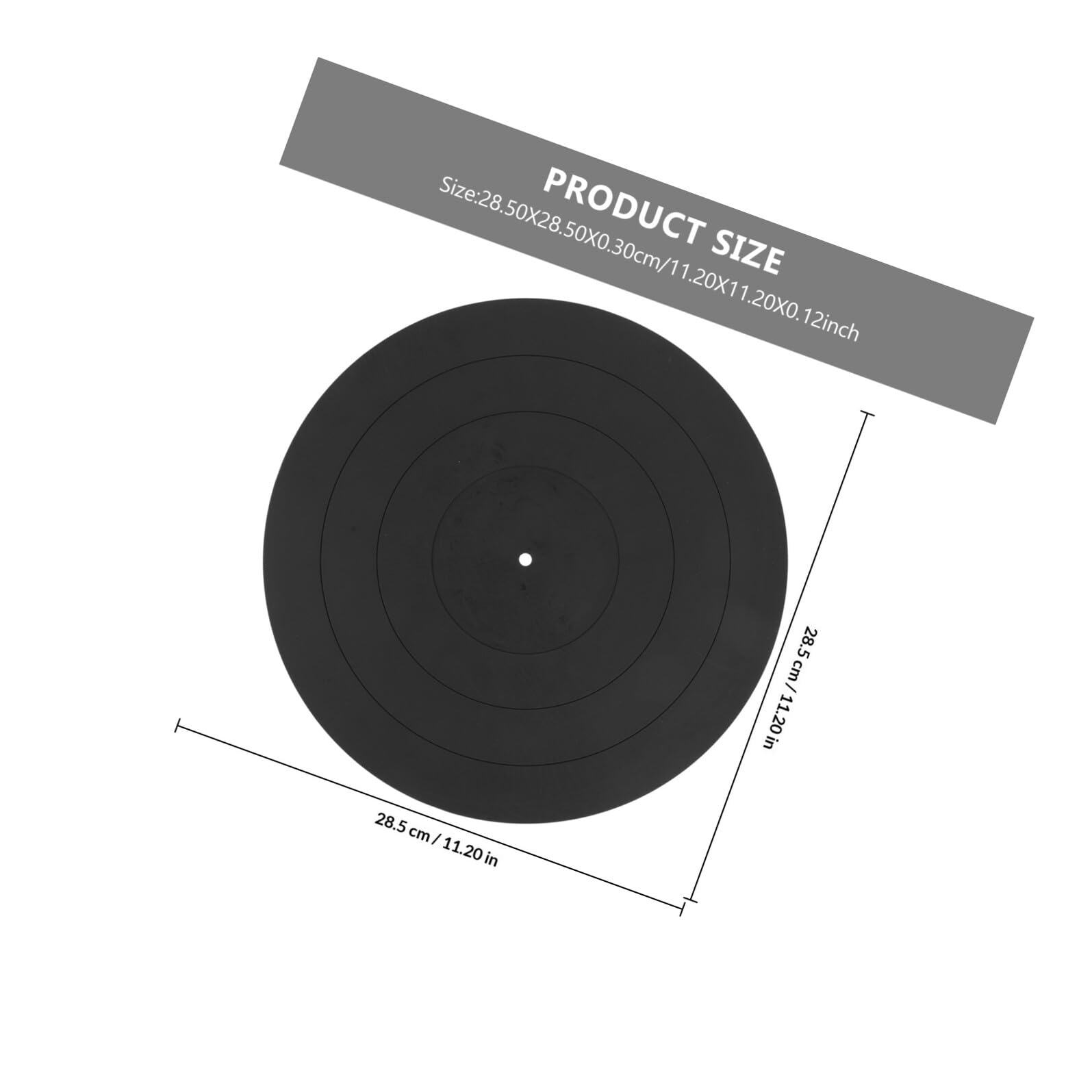 STOBAZA Alfombrilla Grosor de 3 Mm de Silicona Negra Tapete Protector y Antivibración para Plato Giratorio de 12 Pulgadas para Discos de Vinilo y Tocadiscos