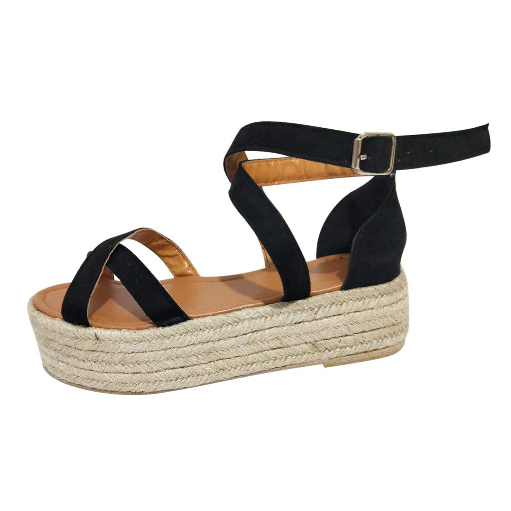 Wedge Sandals Women Brezeh Ladies Boho Beach Glitter Sparkly Bling High Chunky Heel Platfrom Wide Fit Peep Toe Slingback Outdoor Shoes