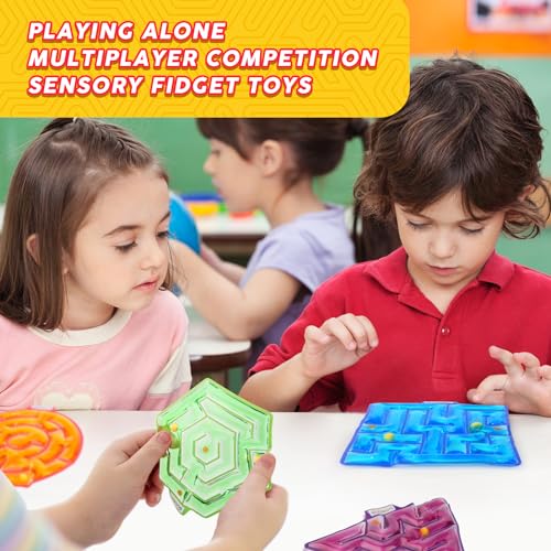 Squishy Toys Sensory Fidget Toys for Kids: 4 Pack Maze Sensory Toys for Autism - Fidget Toys with Filled Goo for Calming Down Classroom Travel - Image 6