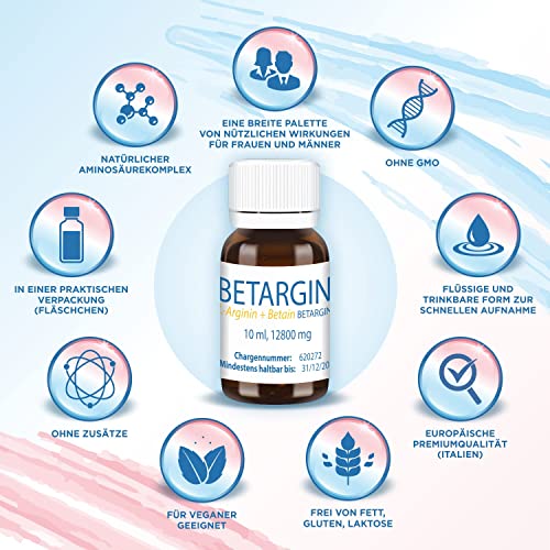L-Arginine Betaïne supplement 10x10ml veganistisch aminozuur voor stofwisselingsprocessen gezondheid van het… - Image 8