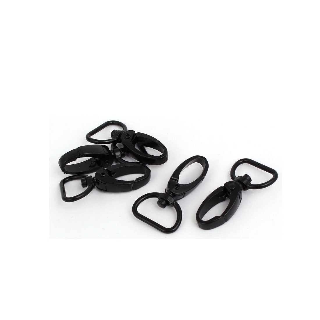 Aexit 20mm Metal Home Hardware D-Ring Swivel Snap Hook Lobster Trigger Clasp Clip Black 5pcs Model:86as580qo580