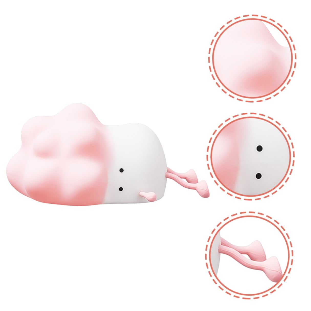 Lampada Notturna per Bambini in Silicone Rosa Batteria Ricaricabile 1200mah e Luminosità Regolabile, Luce da Notte Creativa a Forma di Cartone Animato per Cameretta