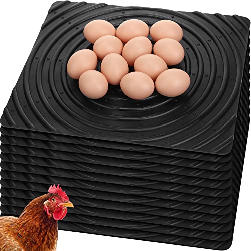 12 Pack Washable Nesting Pads Chicken Nesting Box Pads Reusable Rubber Chicken Nesting Box Liners For Chicken Coops Accessories Chicken Bedding Hen House Poultry, 12" X 13.8" #TOP30