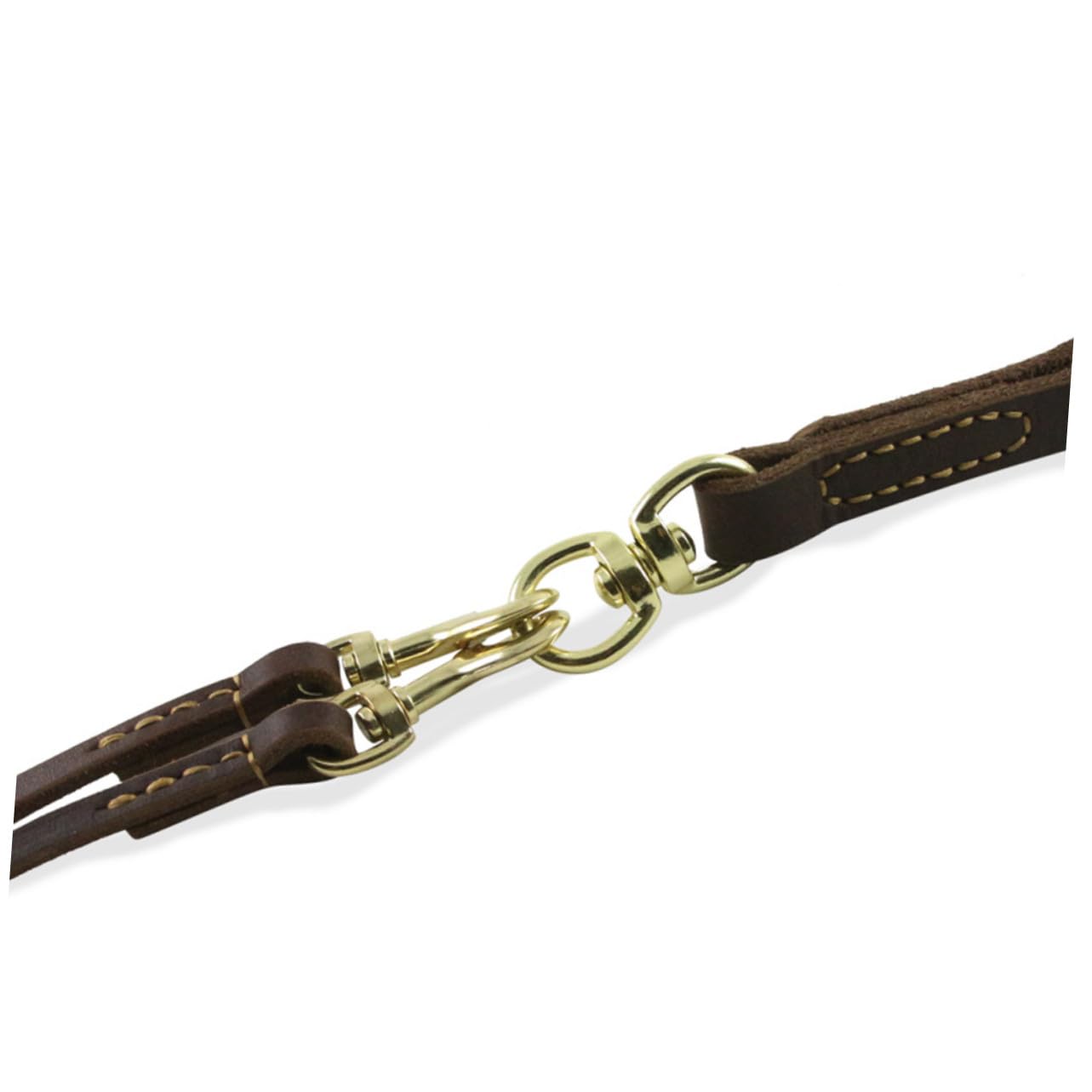 Laisse Double Tête pour Chien et Chiot, Cuir 1 Pièce 1,6x120 Cm