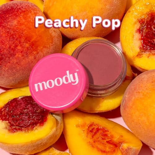 Image of Moody Plush 3-in-1 Lip, Cheek & Eye Tint - Peachy Pop with Cacao Butter, Shea Butter & Jojoba Oil | Long Lasting | Paraben Free Lip Balm Moisturizer For All Skin Type, 5gm (Pack of 2)