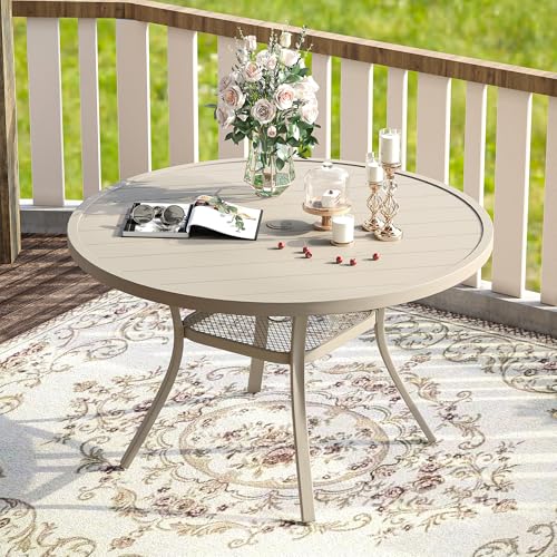 VICLLAX 47.2" Outdoor Round Patio Table