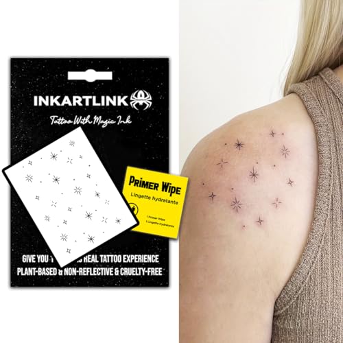 INKARTLINK Temporary Tattoos, semi permanent tattoos, small-size tattoos for women, waterproof and anti-reflective, unique design (Starry)