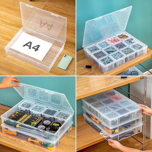 Image of Vidifor 13Pcs Extra Large Bead Storage Container with Hinged Lid, Craft Supply Case, Legos Storage. (1)