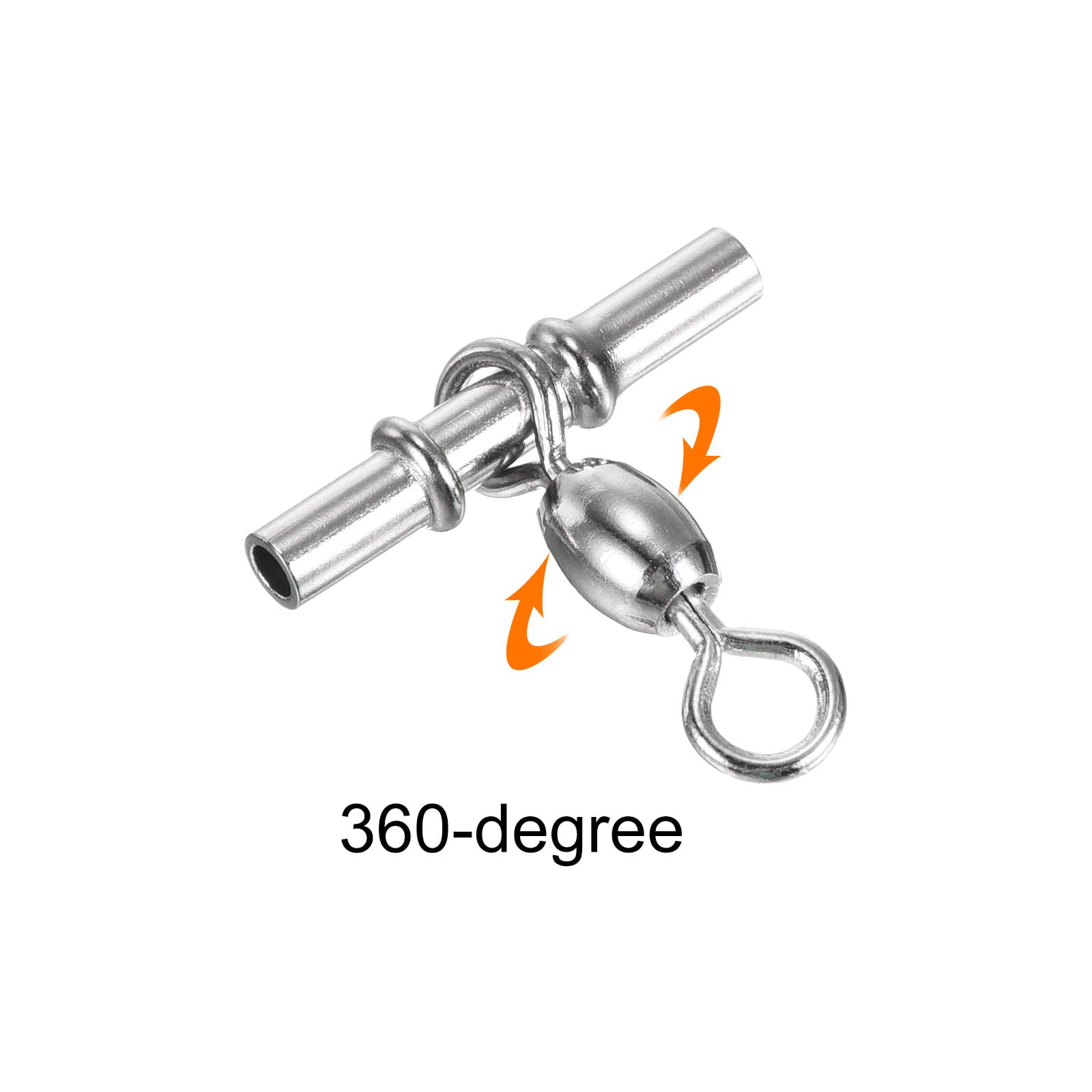 PATIKIL Manga Giratorio, 50uds 156lb Inoxidable Acero Cruzada Línea 3 Vías Pesca Terminal Aparejo, Plata